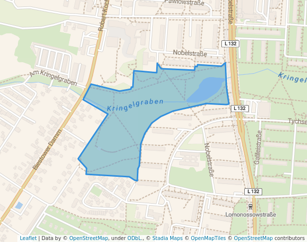 walking in Kringelgrabenpark map in Rostock