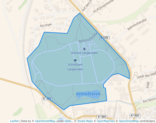 walking in Schloßpark Langenstein map in Langenstein