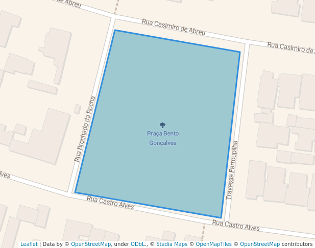 walking in Praça Bento Gonçalves map in Londrina