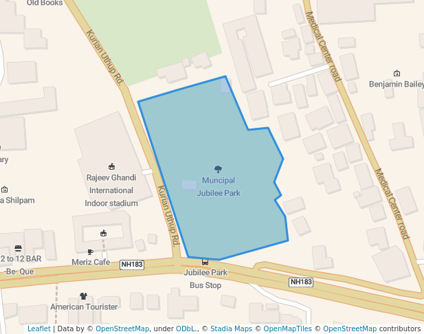 walking in Muncipal Jubilee Park map in Kottayam