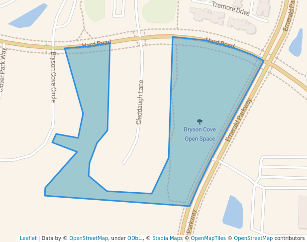 walking in Bryson Cove Open Space map in Dublin