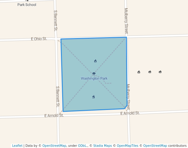 walking in Washington Park map in Bluffton