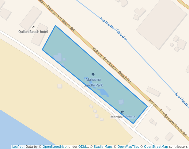 walking in Mahatma Gandhi Park map in Kollam