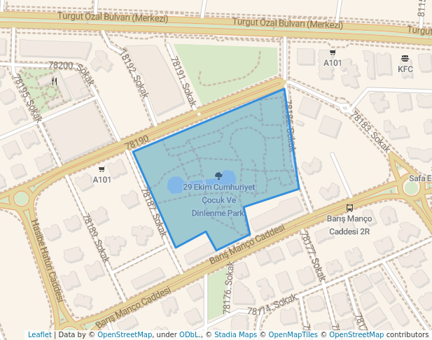 walking in Dogal Park map in Adana