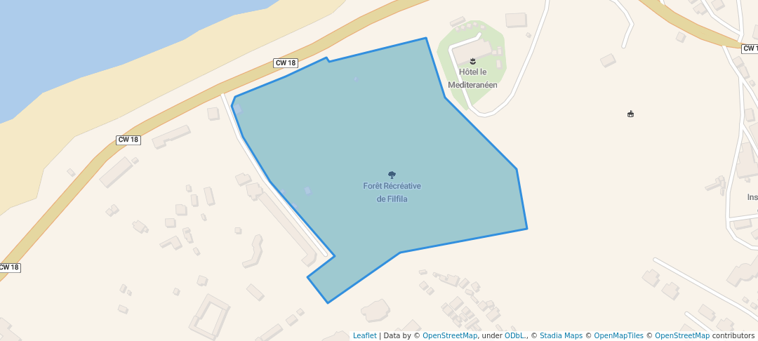 walking in Forêt Récréative de Filfila map in Filfila