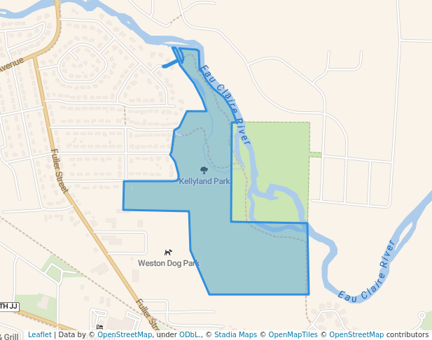 walking in Kellyland Park map in Schofield