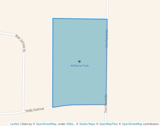 walking in Williams Park map in Schofield