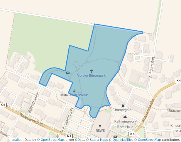 walking in Vorster Bürgerpark map in Kaarst