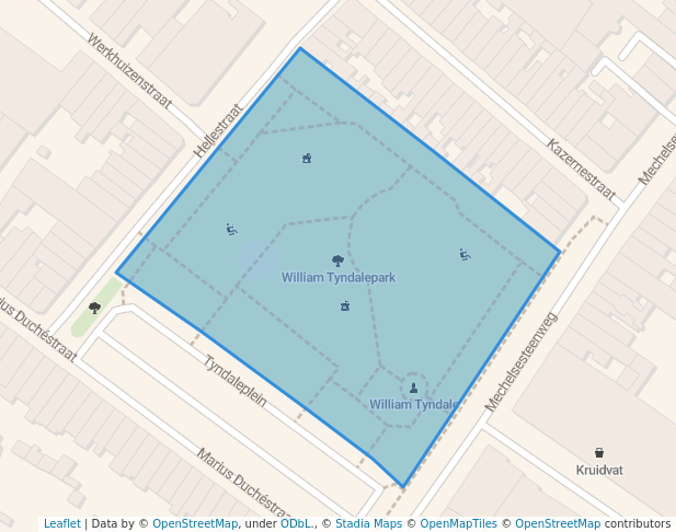 walking in William Tyndalepark map in Vilvoorde