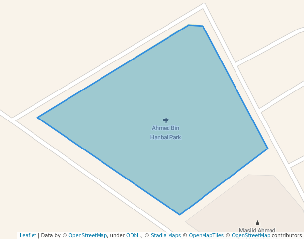 walking in Ahmed Bin Hanbal Park map in Medina