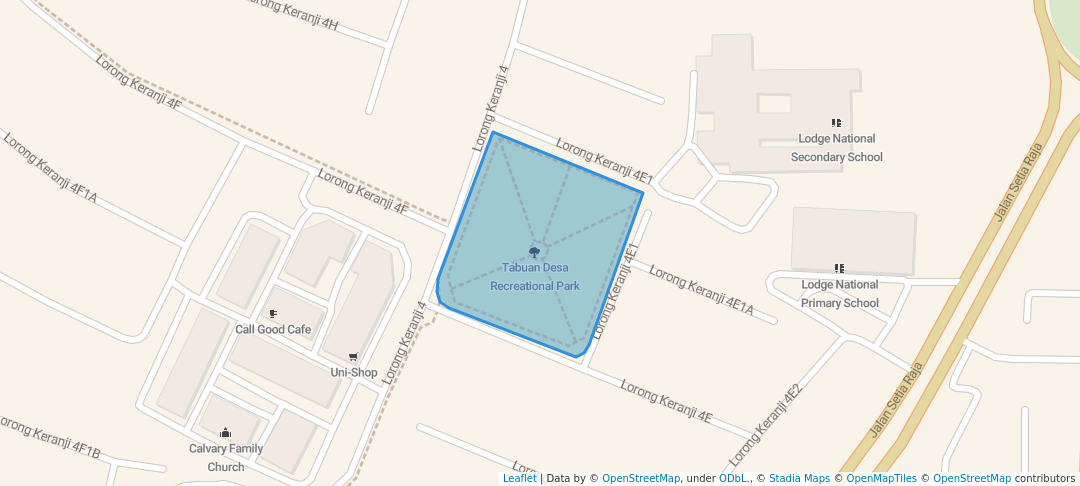 walking in Tabuan Desa Recreational Park map in Kuching