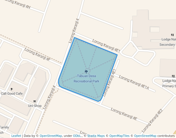 walking in Tabuan Desa Recreational Park map in Kuching