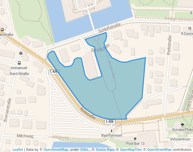 walking in Schlossgarten map in Bad Pyrmont