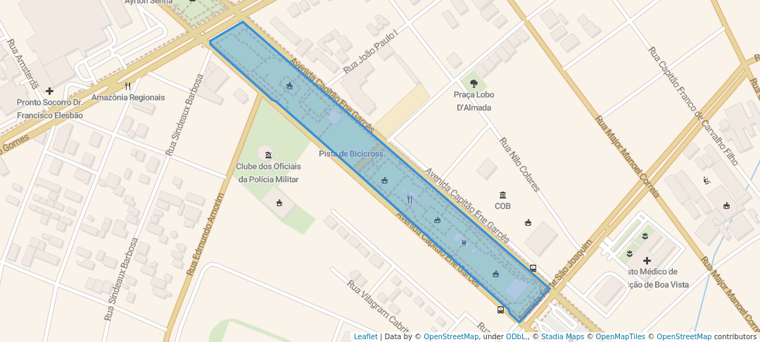 walking in Praça e Complexo Desportivo Ayrton Senna map in Boa Vista