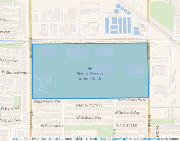 walking in Riparian Preserve at Neely Ranch map in Gilbert