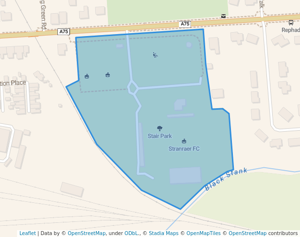 walking in Stair Park map in Stranraer