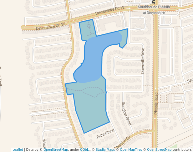 walking in Kildonan Meadows Park map in Winnipeg
