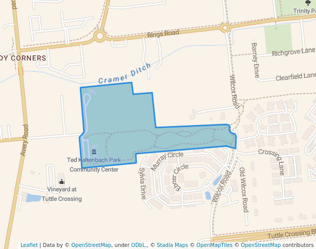 walking in Ted Kaltenbach Park map in Dublin