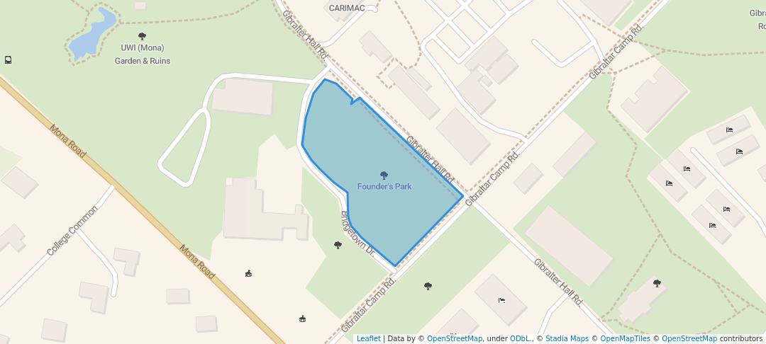 walking in Founder's Park map in Kingston