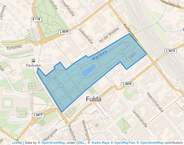 walking in Schlossgarten map in Fulda