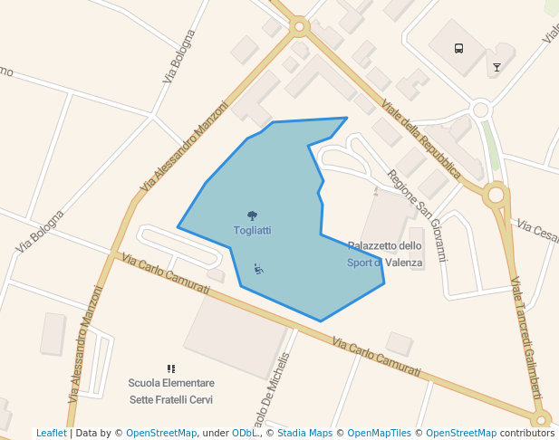 walking in Togliatti map in Valenza