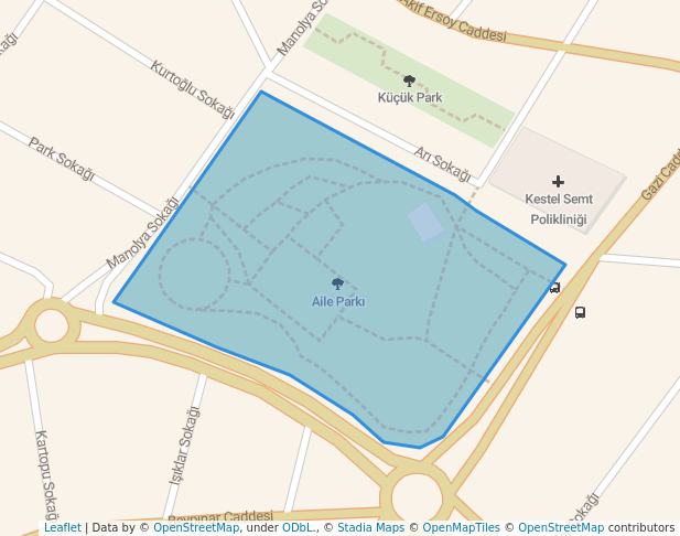 walking in Aile Parkı map in Kestel