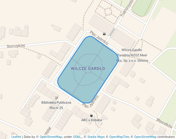 walking in Plac Jaśminu map in Gliwice