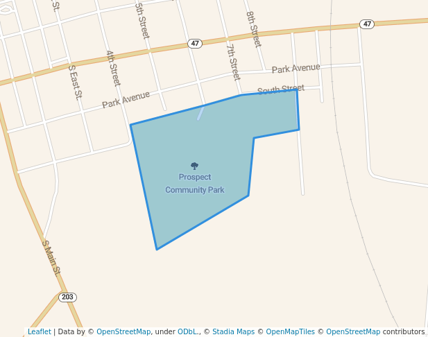 walking in Prospect Community Park map in Prospect