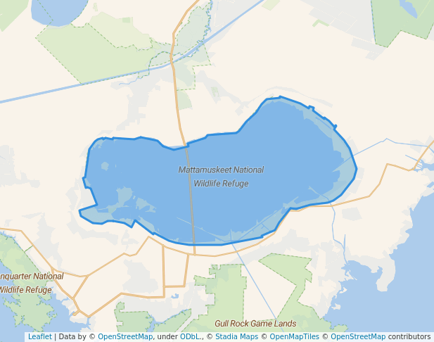 walking in Mattamuskeet National Wildlife Refuge map in Fairfield