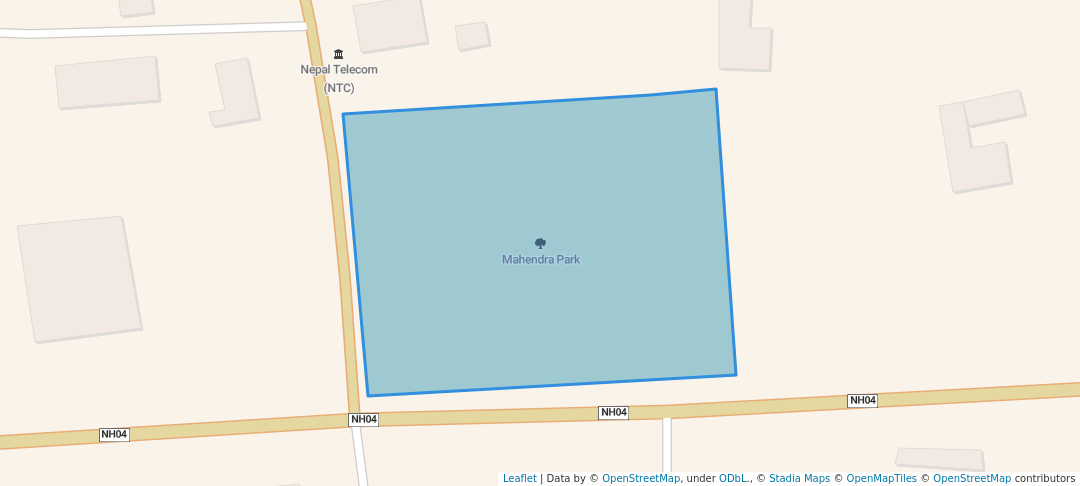 walking in Mahendra Park map in Bhadrapur