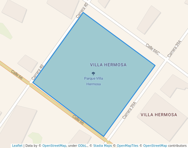 walking in Parque Villa Hermosa map in Medellín