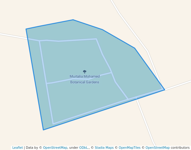 walking in Murtalia Mohamed Botanical Gardens map in Lekki