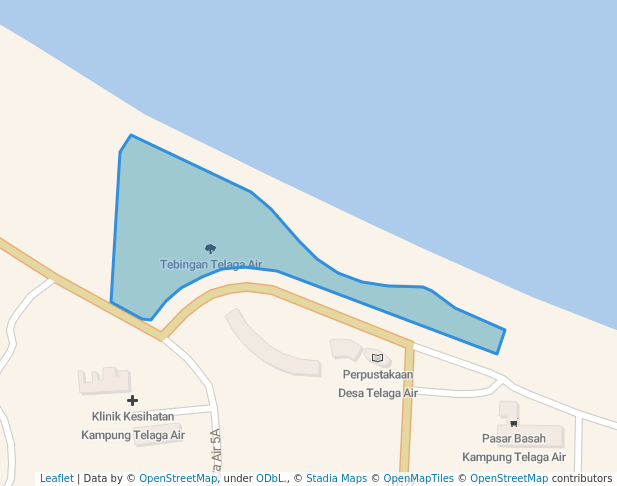 walking in Tebingan Telaga Air map in Kuching