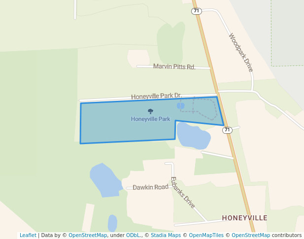 walking in Honeyville Park map in Wewahitchka