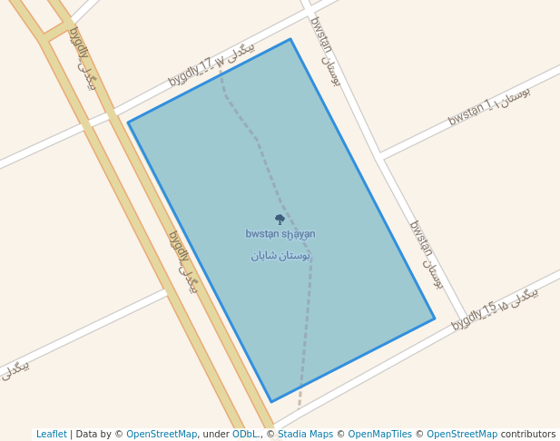 walking in بوستان شایان map in Qom