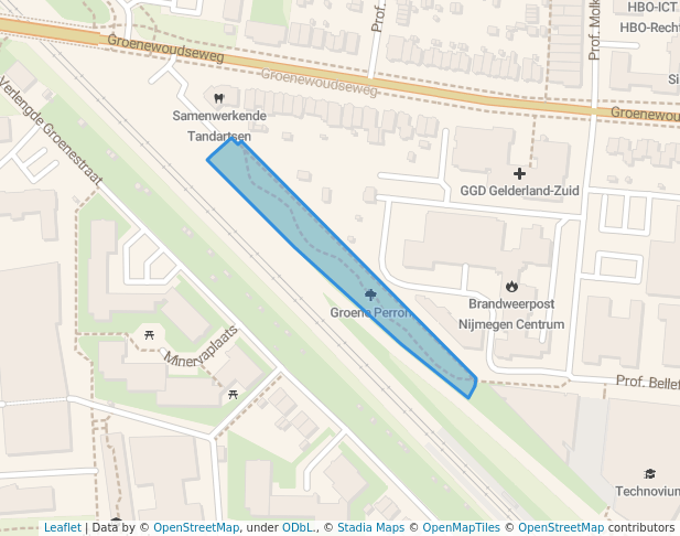 walking in Groene Perron map in Nijmegen