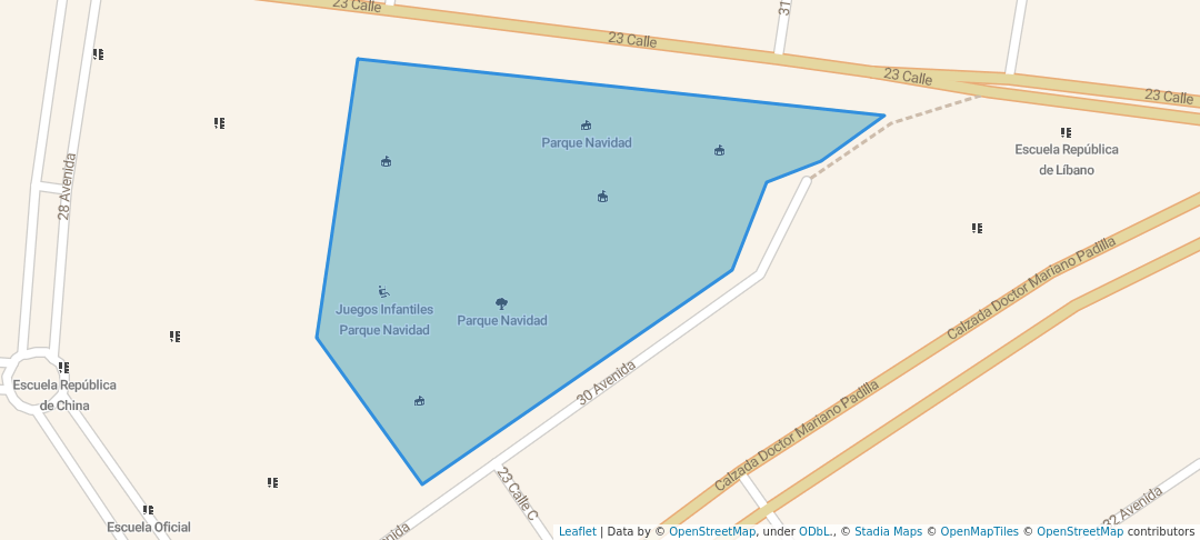 walking in Parque Navidad map in Ciudad de Guatemala