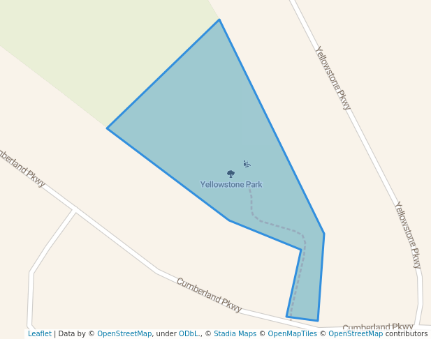 walking in Yellowstone Park map in Algonquin