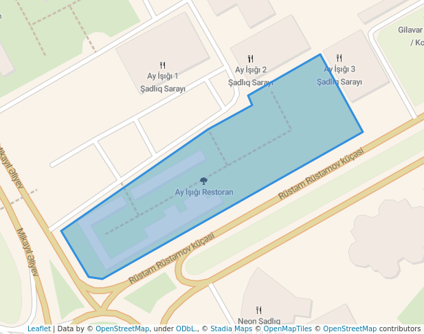 walking in Ay İşığı Restoran map in Qaraçuxur