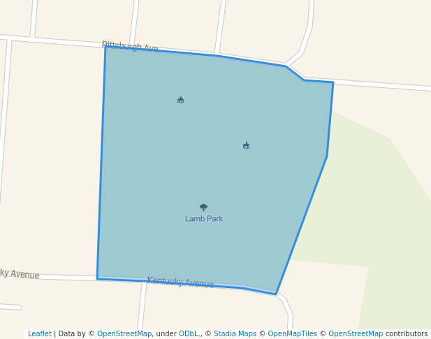 walking in Lamb Park map in Mount Vernon