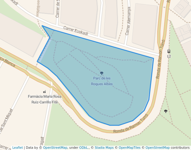 walking in Parc de les Roques Albes map in Mataró