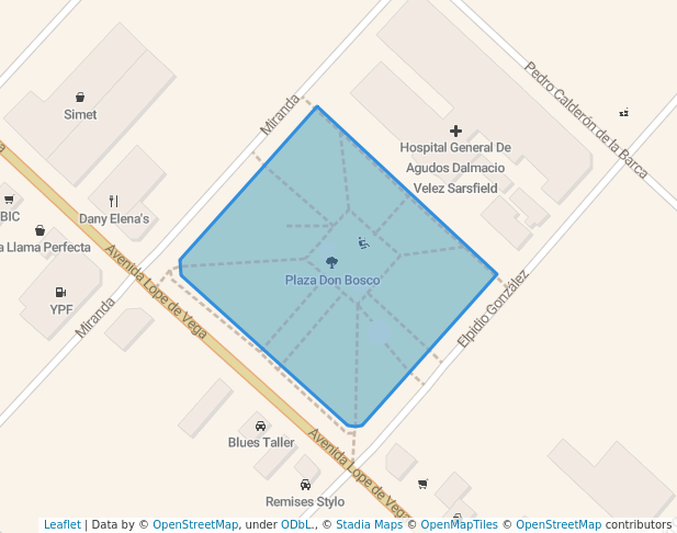 walking in Plaza Don Bosco map in GBK