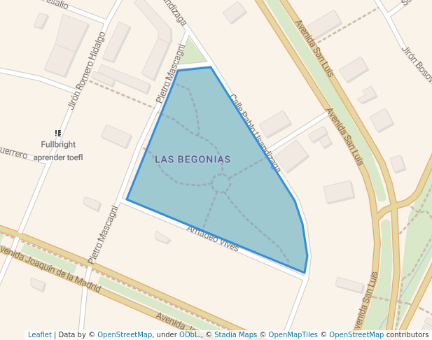 walking in Parque Julio Ponce Antunez de Mayolo map in San Borja