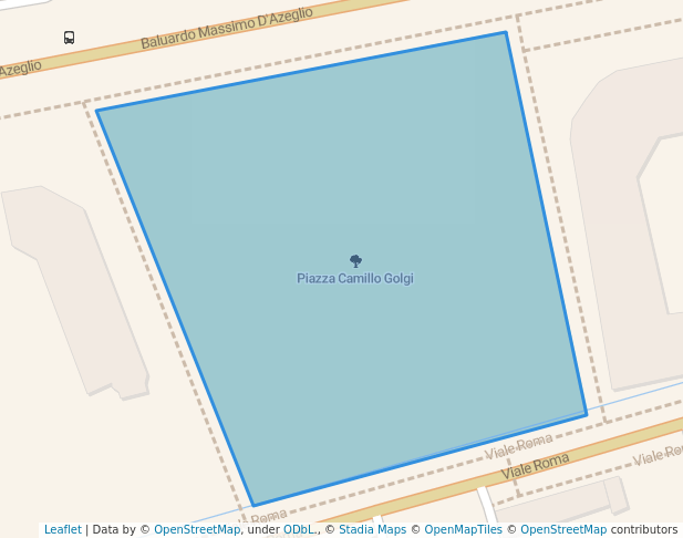 walking in Piazza Camillo Golgi map in Novara