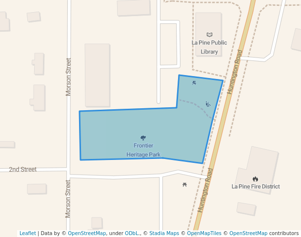 walking in Frontier Heritage Park map in La Pine