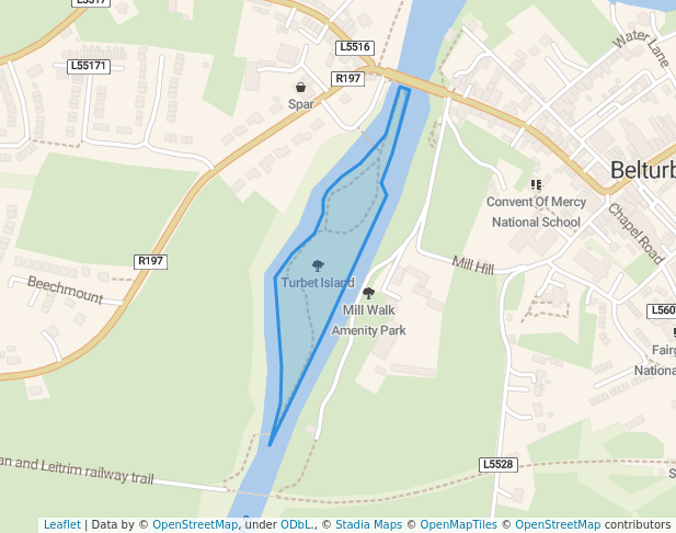 walking in Turbet Island map in Erne Vale