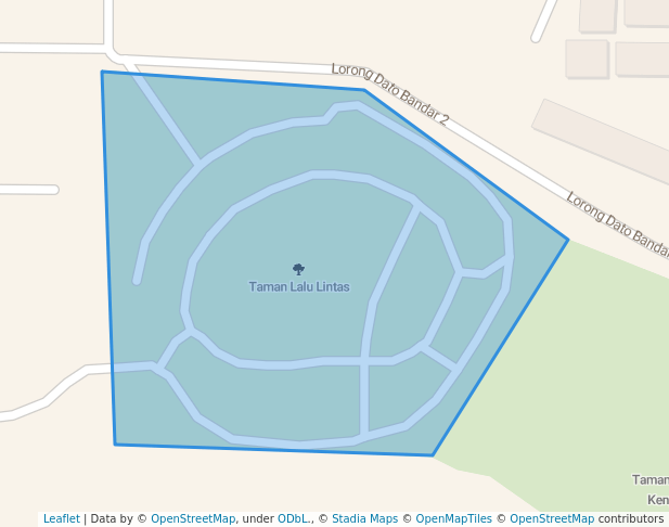 walking in Taman Lalu Lintas map in Kuching