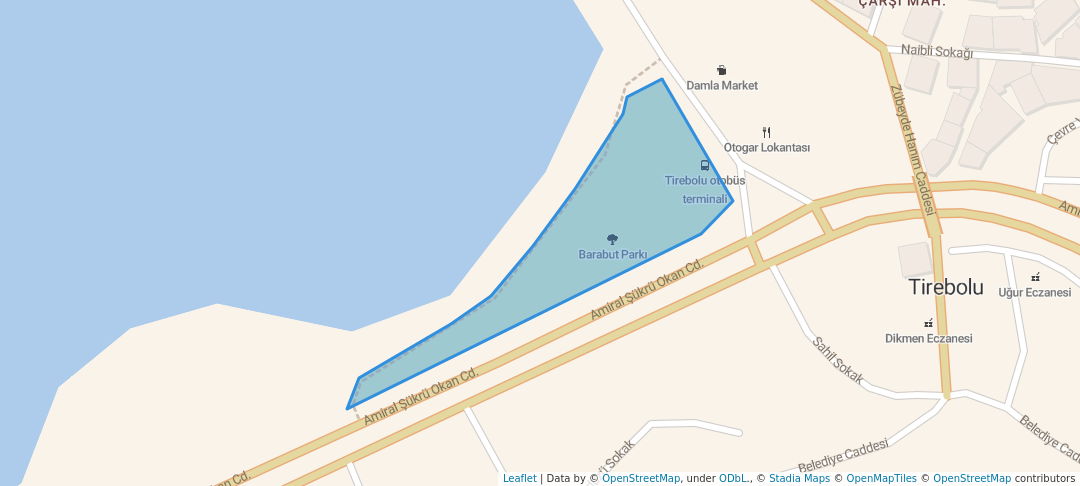 walking in Barabut Parkı map in Tirebolu