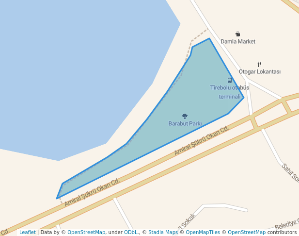 walking in Barabut Parkı map in Tirebolu