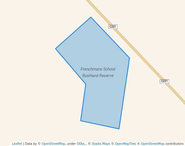 walking in Frenchmans School Bushland Reserve map in Navarre